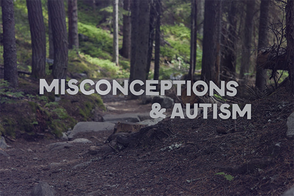 A dense, shadowed forest path representing the dismantling of autism misconceptions